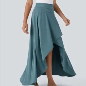 Halara 2X Breezeful™ High Waisted Ruched High Low Ruffle 2-in-1 Flowy Work Skirt